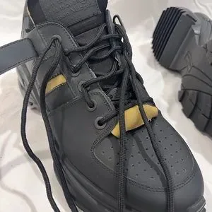 MAISON MARGIELA Black Leather Men\'s Retrofit Trainer Sneakers Marked as 44 11US Maison Martin Margiela | Shoes | Maison Margiela Black  main image 4